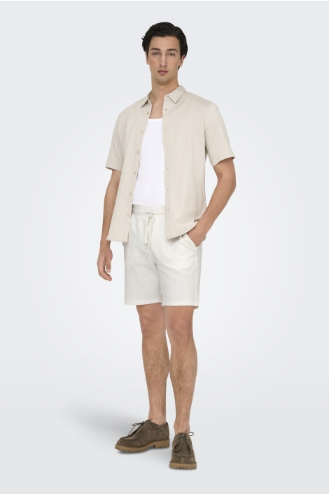 Only & Sons onskian life reg seersucker shorts